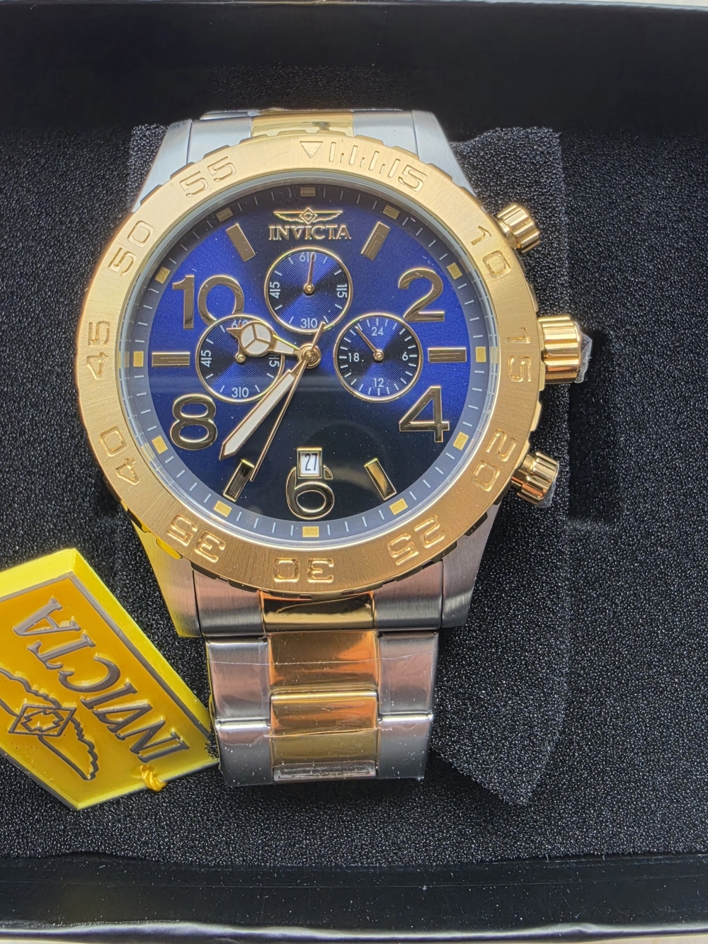 Invicta Men’s Two-Tone Gold & Blue Chronograph Watch
